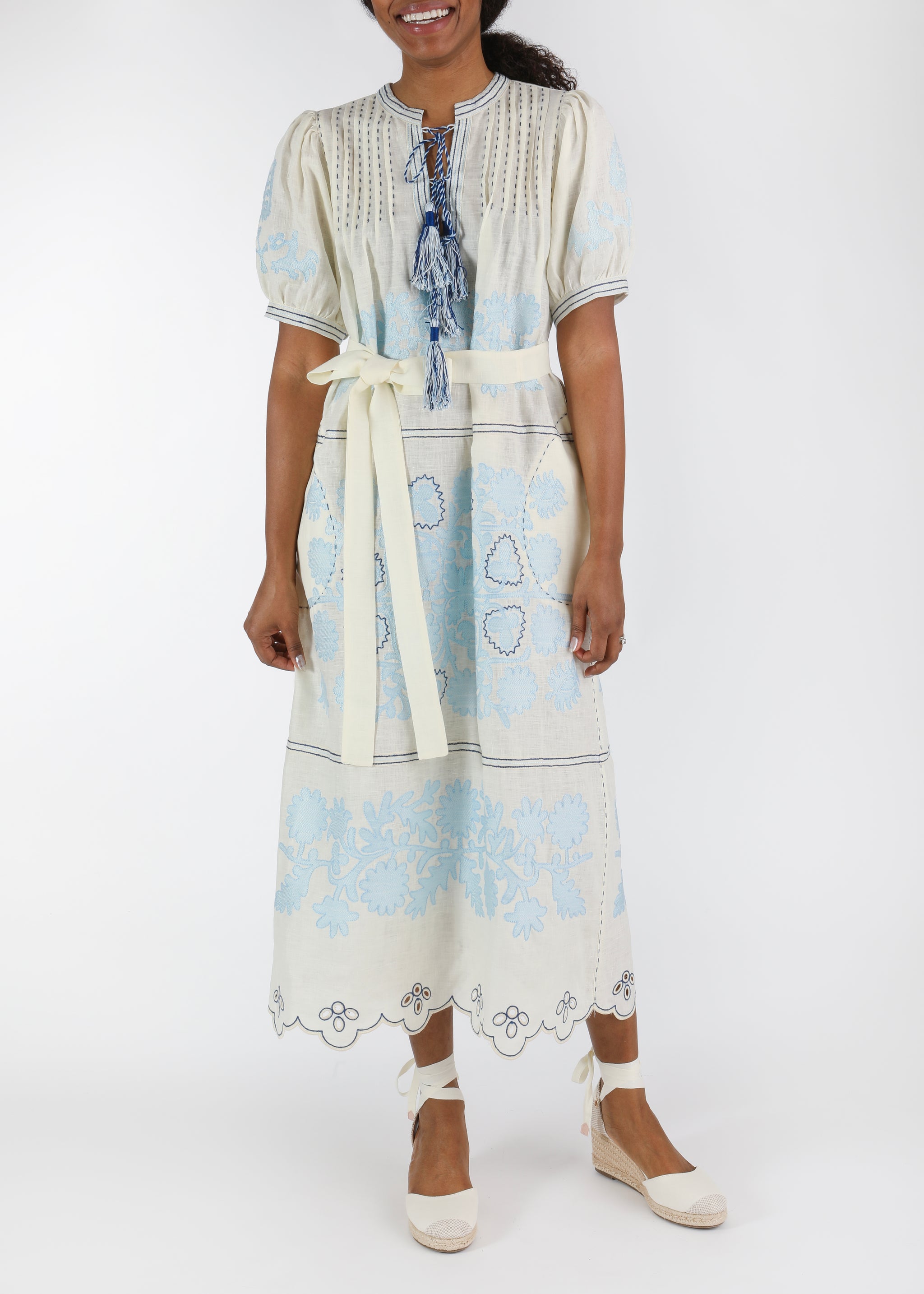Special『Ukraina embroidery smock dress』ガラスビーズ刺繍
