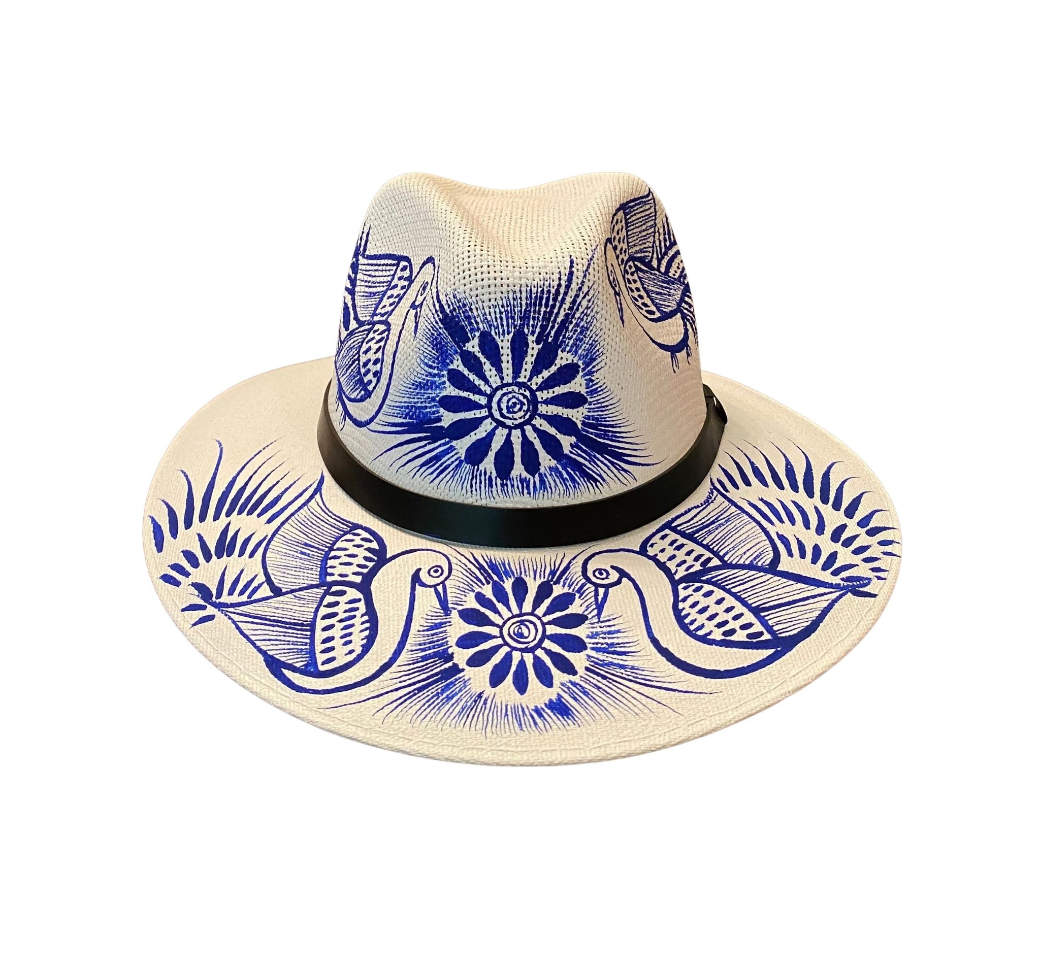 Mexican painted hat Hand Painted Cowboy Hat - Felt – Camelia Mexican Boutique main image 3