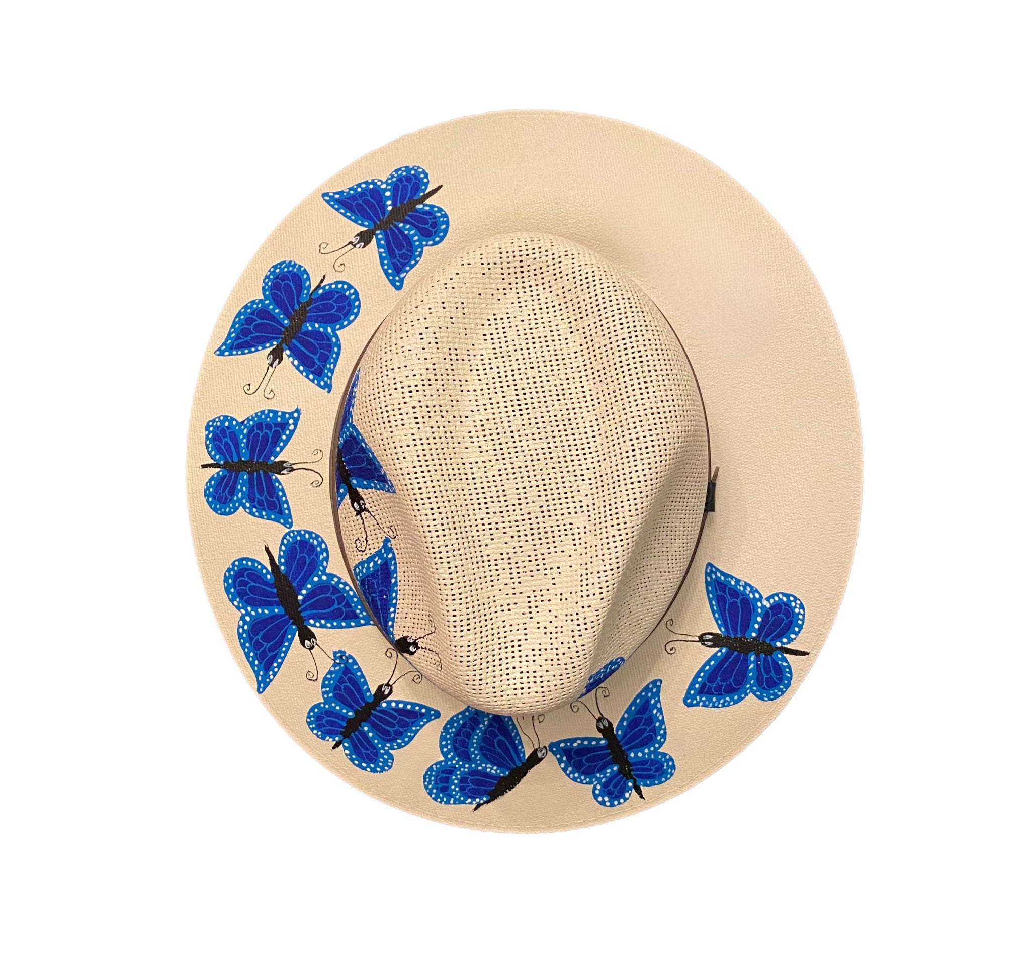 Hand painted butterfly hat Flutter On By Custom Butterfly Patch Trucker Hat (made to  main image 3